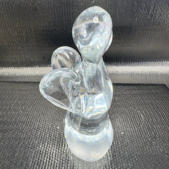 Vintage 1980s Clear Angel Girl Figurine Paperweight Decorative Figure Decor VTG - Picture 3 of 9